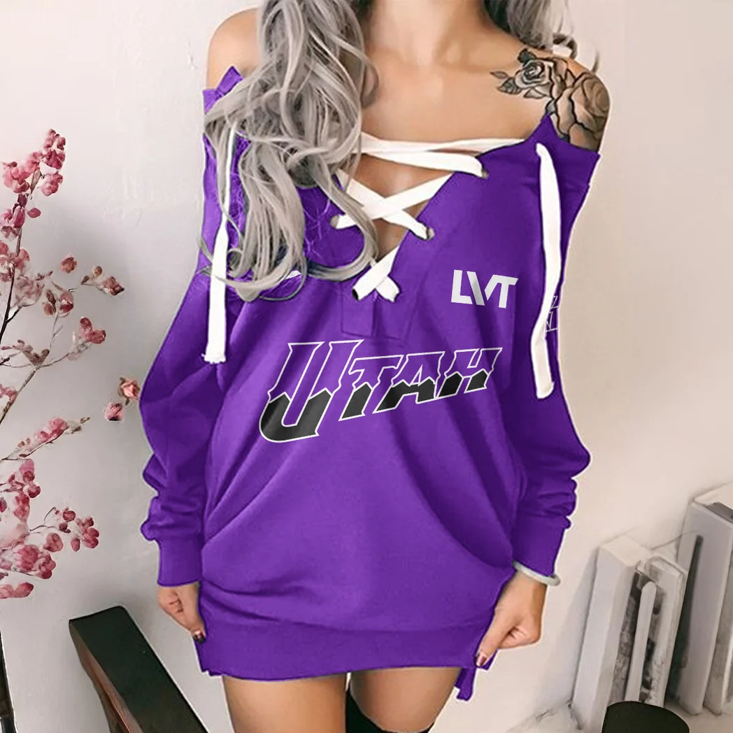 Streetwear Game Crew Lace-Up Sweatshirt For Women, Sport Spirit Lace-Up Top HVN1280