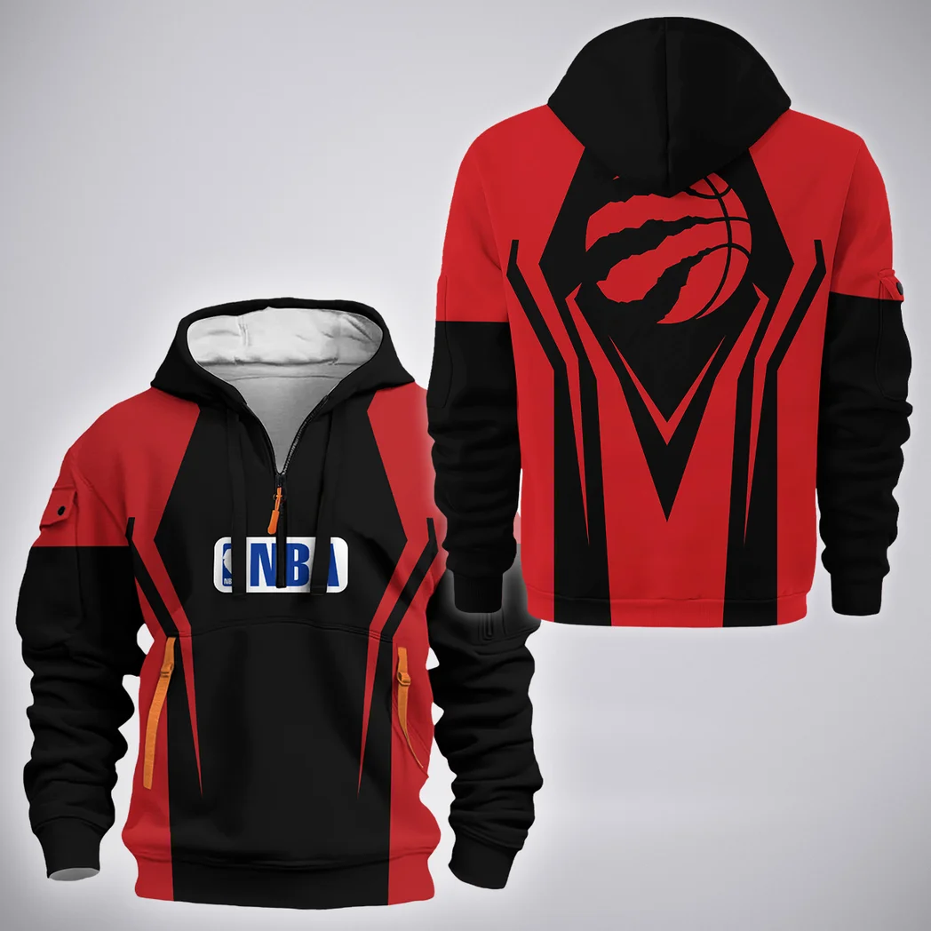 Streetwear Hoop Lifestyle Hoodie Half Zip 3D, Supporter Spirit Hoodie HVN1274