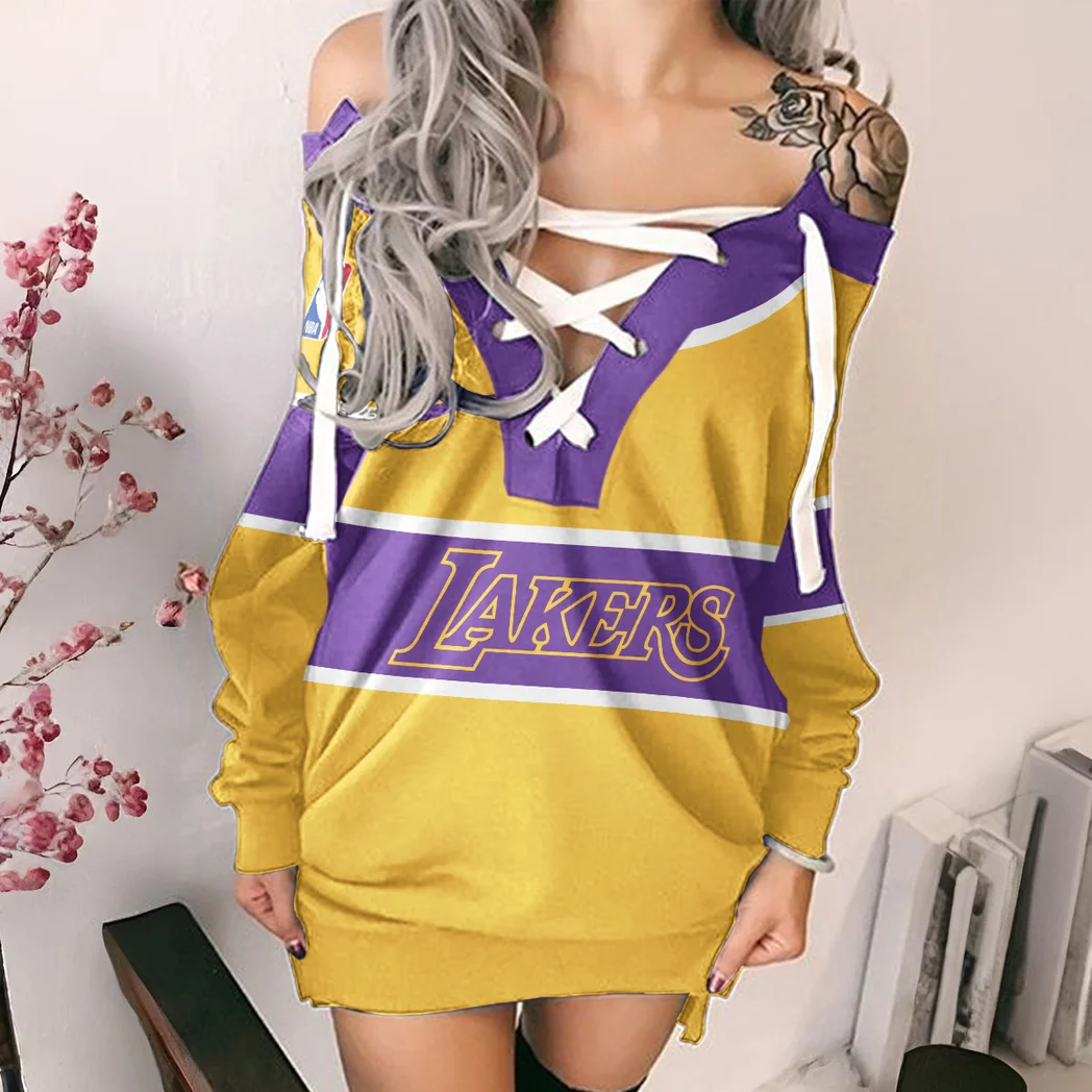 Streetwear Slam Energy Lace-Up Sweatshirt For Women, Modern Lace-Up Tunic HVN1275