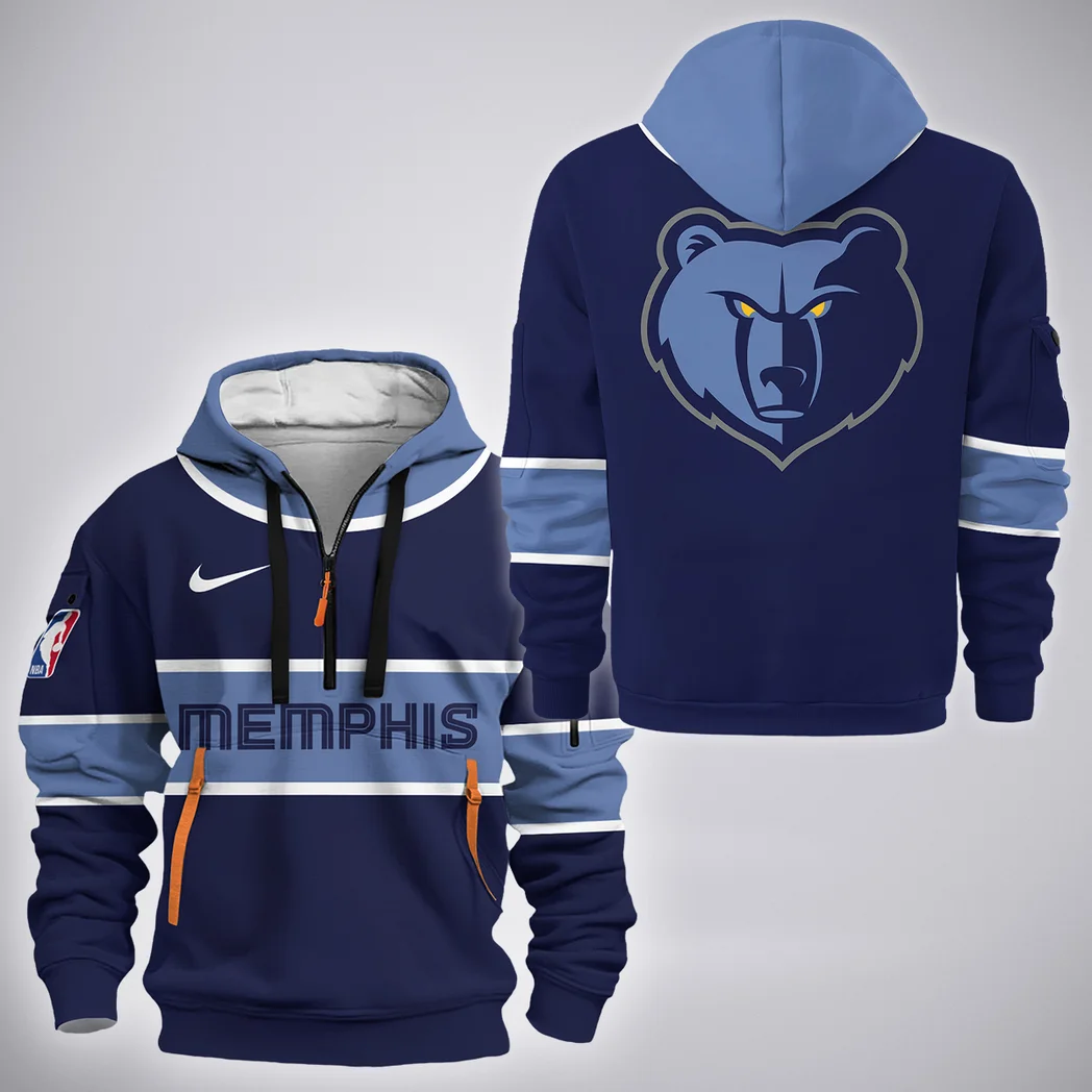 Streetwear Supporter Crew Hoodie Half Zip 3D, All-Season Fan Half-Zip Hoodie HVN1275