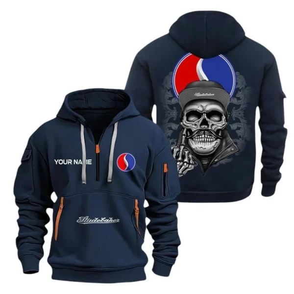 Hoodie Half Zipper Exclusive Logo Gift For Street Trike Enthusiasts CAR166 - Navy