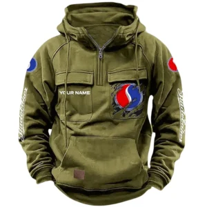 All-Terrain Ride Tactical Quarter Zip Hoodie, Exclusive Logo Hoodie For Car Enthusiasts CAR164 - Army Green