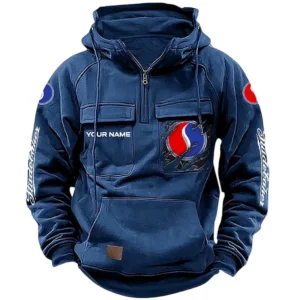 Adventure Utility Vehicle Tactical Quarter Zip Hoodie, Exclusive Logo Hoodie For Car Enthusiasts CAR164 - Dark Blue