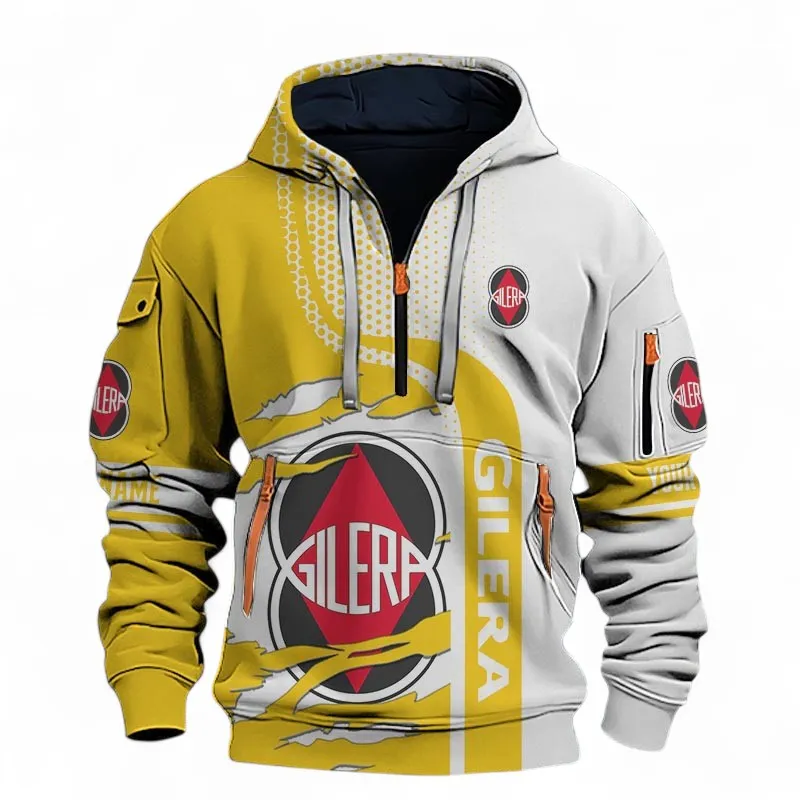 Stylish Urban Bike Hoodie Half Zip 3D, Streetwear Outfit For Car Lovers CAR398 - Yellow