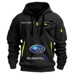 Hoodie Half Zipper Exclusive Logo Gift For Boxer Engine Car Enthusiasts CAR113 - Black