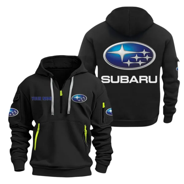All-Wheel Drive Car Hoodie Half Zipper, Exclusive Logo Hoodie For All-Wheel Drive Car Enthusiasts CAR200 - Black