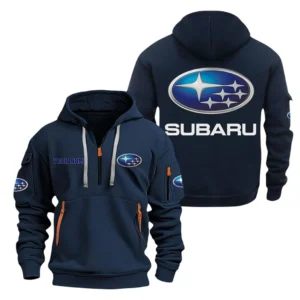 Hoodie Half Zipper Exclusive Logo Gift For Adventure Wagon Enthusiasts CAR200 - Navy