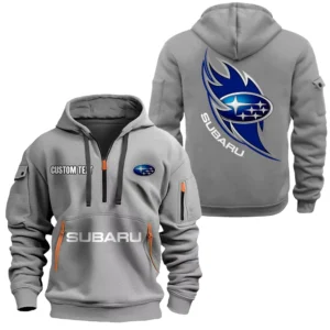 Hoodie Half Zipper Exclusive Logo Gift For Rally-Inspired Vehicle Enthusiasts CAR170 - Gray