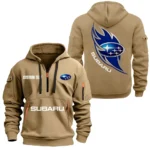 Hoodie Half Zipper Exclusive Logo Gift For Adventure Wagon Enthusiasts CAR170 - Khaki
