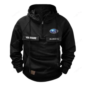 Outdoor Lifestyle Vehicle Tactical Quarter Zip Hoodie, Exclusive Logo Hoodie For Car Enthusiasts CAR109 - Black