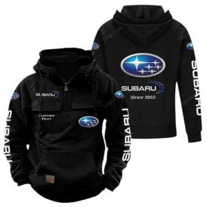 Trail-Ready Auto Tactical Quarter Zip Hoodie, Exclusive Logo Hoodie For Car Enthusiasts CAR960 - Black