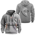 Sea Vessel Hoodie Half Zipper, All Over Print Hoodie Gift For Sea Vessel Enthusiasts CAR170 - Gray