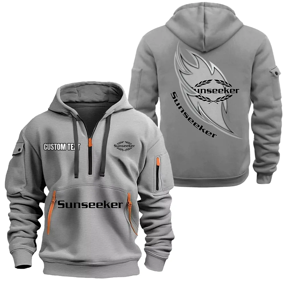 Sea Vessel Hoodie Half Zipper, All Over Print Hoodie Gift For Sea Vessel Enthusiasts CAR170 - Gray