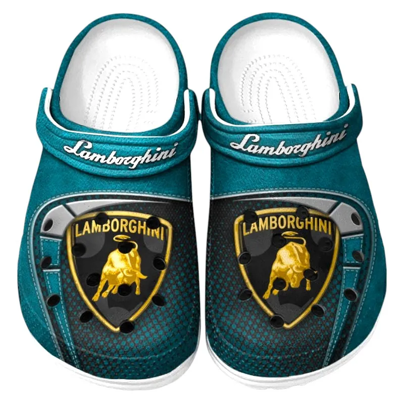 Supercar Culture Clog, Stylish All Over Print Lightweight Shoes for Auto Fans and Streetwear Style CAR177 - Cyan