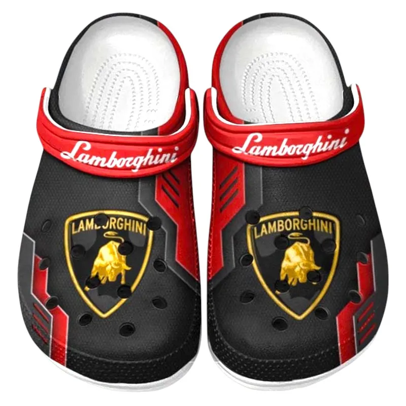 Supercar Culture Clog, Stylish All Over Print Lightweight Shoes for Auto Fans and Streetwear Style CAR185 - Red