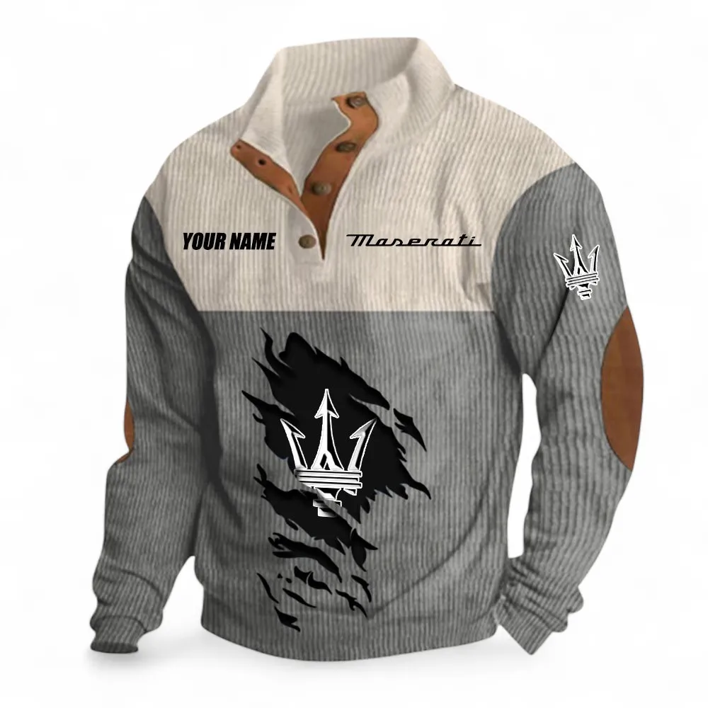 Supercar Men's Stand Up Collar Base Shirt, Exclusive Logo Hoodie For Car Lovers CAR402 - Gray