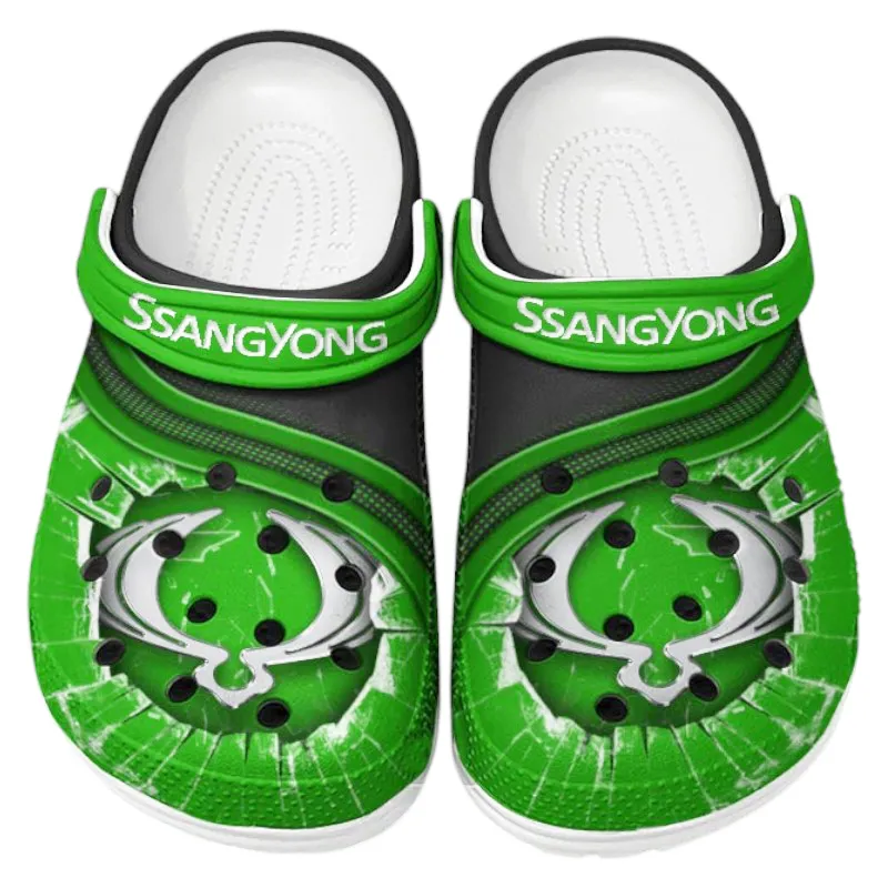 SUV Lover’s All Over Print Clog, Slip-On Shoes for Daily Comfort and Garage Style CAR188 - Green