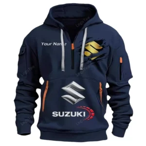 Hoodie Half Zipper Exclusive Logo Gift For Street Racer Enthusiasts CAR113 - Navy