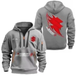 Hoodie Half Zipper Exclusive Logo Gift For Superbike Enthusiasts CAR170 - Gray