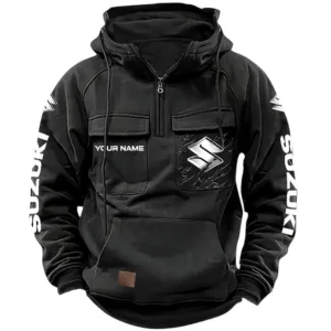 City-Friendly Auto Tactical Quarter Zip Hoodie, Exclusive Logo Hoodie For Car Enthusiasts CAR164 - Black