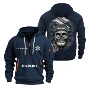 Exclusive Logo Hoodie Half Zipper For Street Racer Enthusiasts, Gift For Street Racer Fans CAR166 - Navy