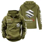Lightweight Sedan Tactical Quarter Zip Hoodie, Exclusive Logo Hoodie For Car Enthusiasts CAR960 - Army Green