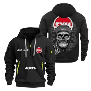 Hoodie Half Zipper Exclusive Logo Gift For Trail Riding Outfit Enthusiasts CAR166 - Black