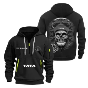 Hoodie Half Zipper Exclusive Logo Gift For Commercial Vehicle Enthusiasts CAR166 - Black