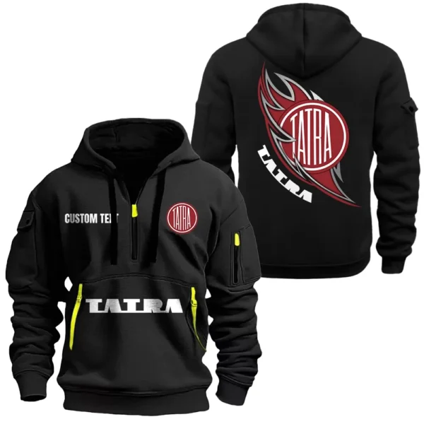 Hoodie Half Zipper Exclusive Logo Gift For Rugged Truck Enthusiasts CAR170 - Black