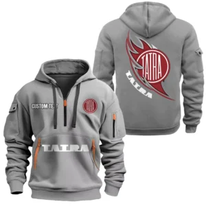 Hoodie Half Zipper Exclusive Logo Gift For Utility Vehicle Enthusiasts CAR170 - Gray