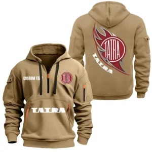 Hoodie Half Zipper Exclusive Logo Gift For Off-Road Hauler Enthusiasts CAR170 - Khaki