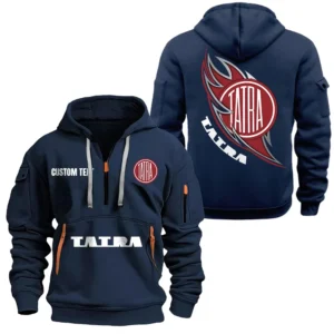 Hoodie Half Zipper Exclusive Logo Gift For Adventure Truck Enthusiasts CAR170 - Navy