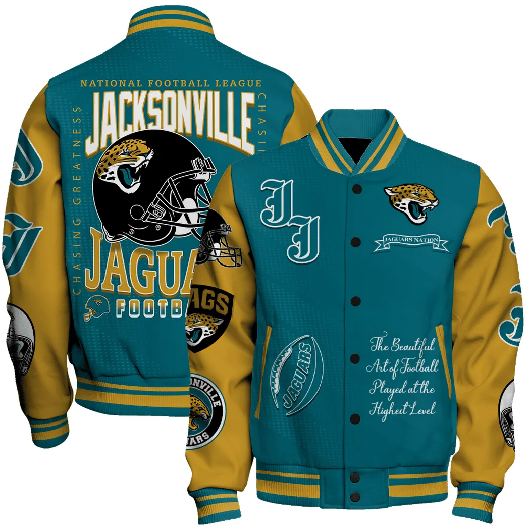 Teal Claws Baseball Jacket, Performance Fan Varsity Jacket NFL810