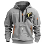 Hoodie Half Zipper Exclusive Logo Gift For Autonomous Vehicle Enthusiasts CAR113 - Gray