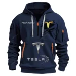 Hoodie Half Zipper Exclusive Logo Gift For Battery-Powered Car Enthusiasts CAR113 - Navy