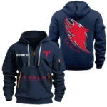 Hoodie Half Zipper Exclusive Logo Gift For Eco-Friendly Car Enthusiasts CAR170 - Navy