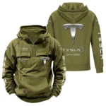 Clean Energy Ride Tactical Quarter Zip Hoodie, Exclusive Logo Hoodie For Car Enthusiasts CAR960 - Army Green