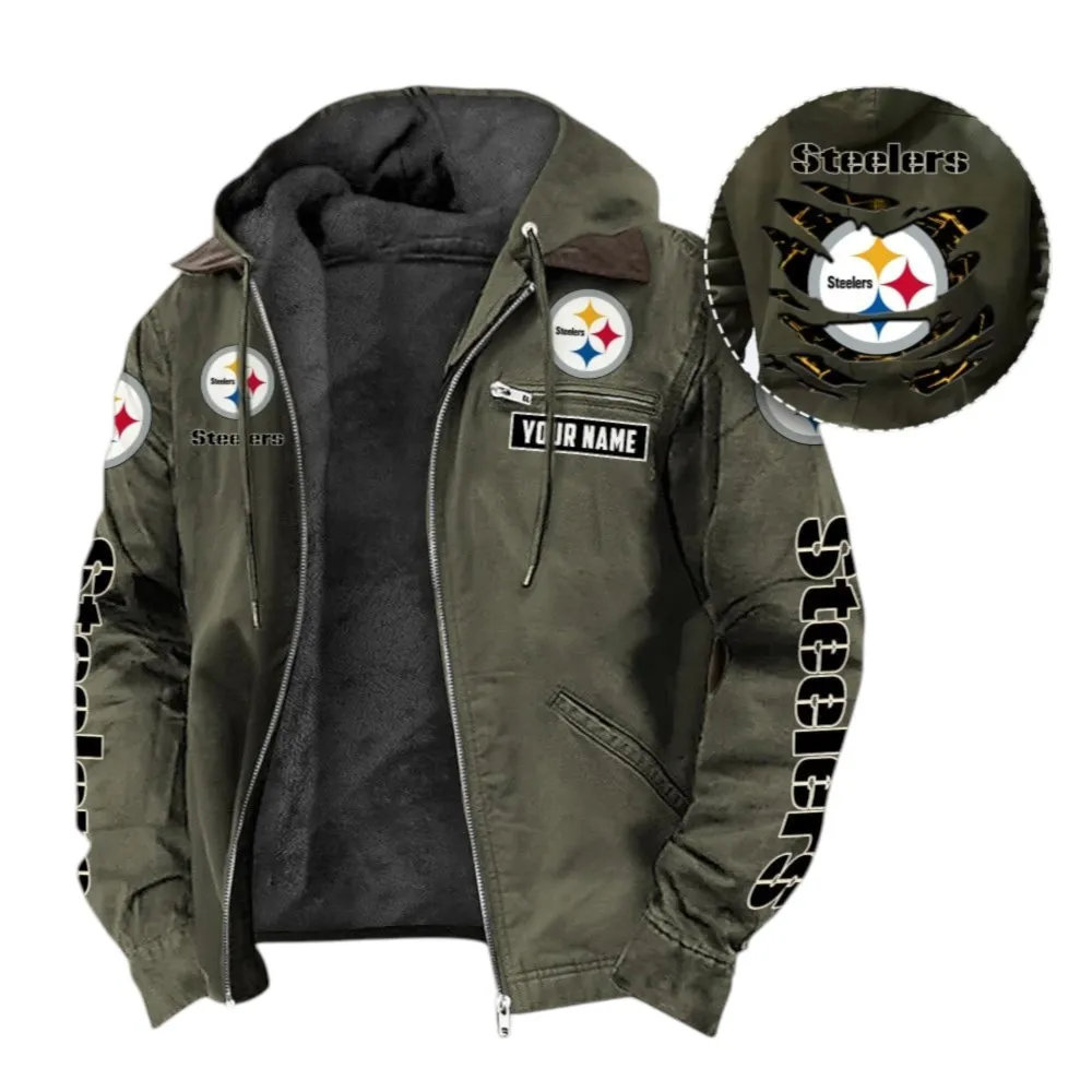 Three Rivers Squad Hooded And Flannel Hoodie, Warm Sport Spirit Hoodie NFL135 - Green