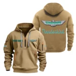 High-Performance Vehicle Hoodie Half Zipper, Exclusive Logo Hoodie For High-Performance Vehicle Enthusiasts CAR200 - Khaki