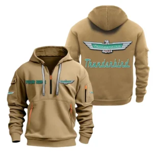 High-Performance Vehicle Hoodie Half Zipper, Exclusive Logo Hoodie For High-Performance Vehicle Enthusiasts CAR200 - Khaki