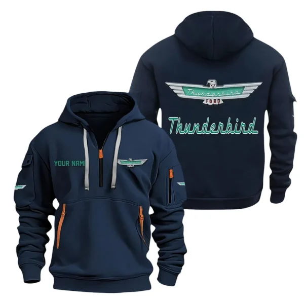 Fastback Coupe Hoodie Half Zipper, Exclusive Logo Hoodie For Fastback Coupe Enthusiasts CAR200 - Navy