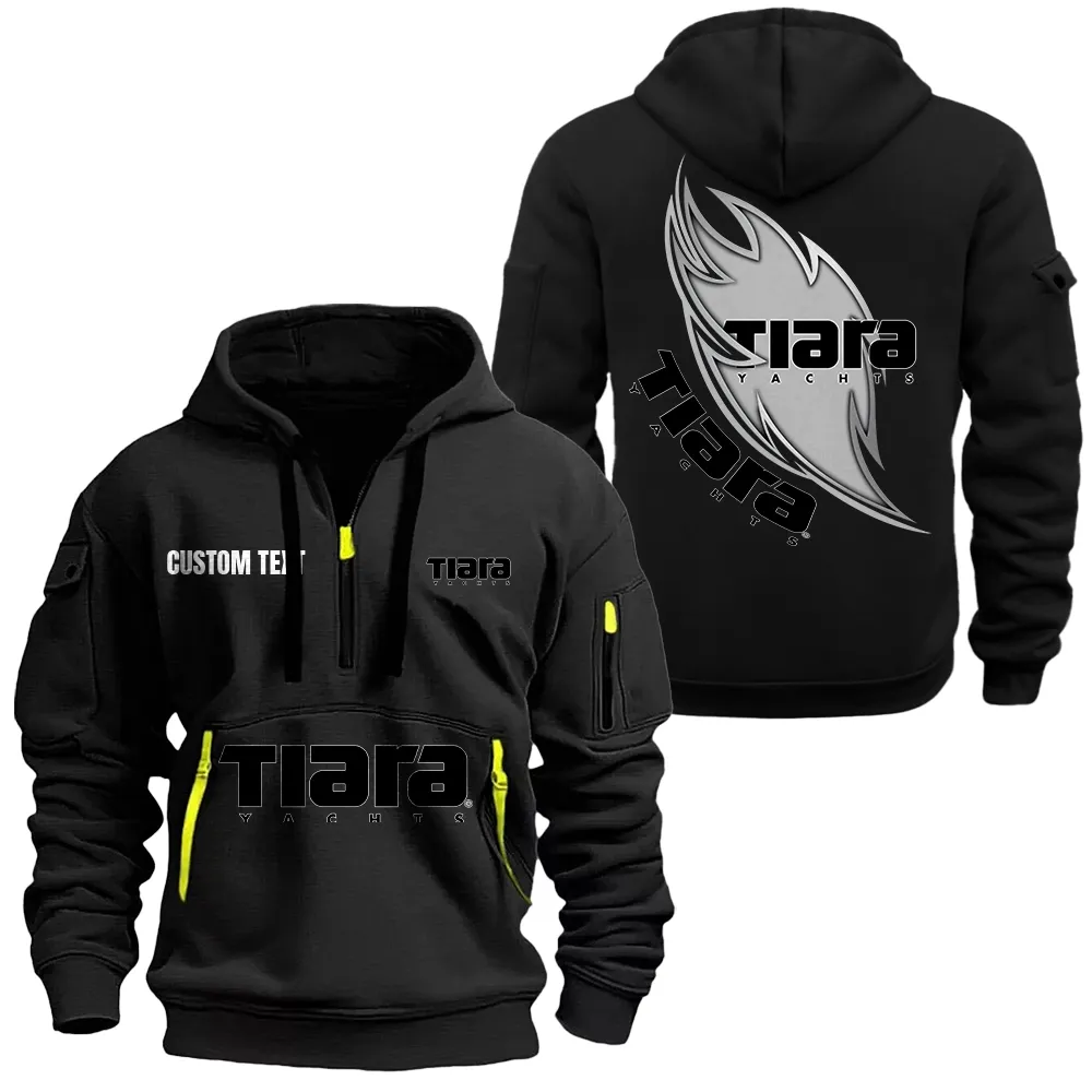 Hoodie Half Zipper Exclusive Logo Gift For Saltwater Fishing Boat Enthusiasts CAR170 - Black