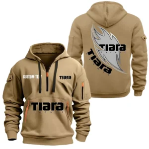 Hoodie Half Zipper Exclusive Logo Gift For Powerboat Enthusiasts CAR170 - Khaki
