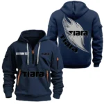 Open Deck Boat Hoodie Half Zipper, All Over Print Hoodie Gift For Open Deck Boat Enthusiasts CAR170 - Navy
