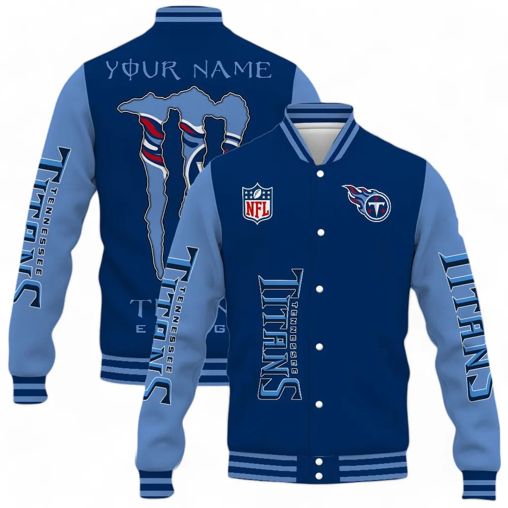 Titan Crew Baseball Jacket, Everyday Varsity Fan Gear NFL161