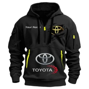 Hoodie Half Zipper Exclusive Logo Gift For Global Auto Enthusiasts CAR113 - Black