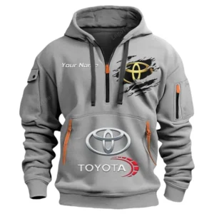 Hoodie Half Zipper Exclusive Logo Gift For Street Racer Car Enthusiasts CAR113 - Gray