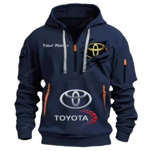 Hoodie Half Zipper Exclusive Logo Gift For Pickup Truck Enthusiasts CAR113 - Navy