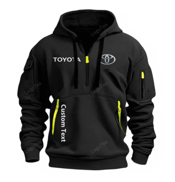 Hoodie Half Zipper Exclusive Logo Gift For Mid-Size Pickup Truck Enthusiasts CAR112 - Black