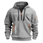 Hoodie Half Zipper Exclusive Logo Gift For Pickup Truck Enthusiasts CAR112 - Gray